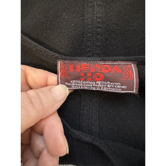 Tienda Ho Shirt Womens One Size Black Tunic Asymmetrical Rayon Cotton Whimsigoth - Picture 7 of 10